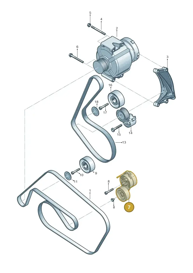 06E903133Q — Audi A5 Cabrio 2.0 (2008-2012) diagram 648903350, position 7