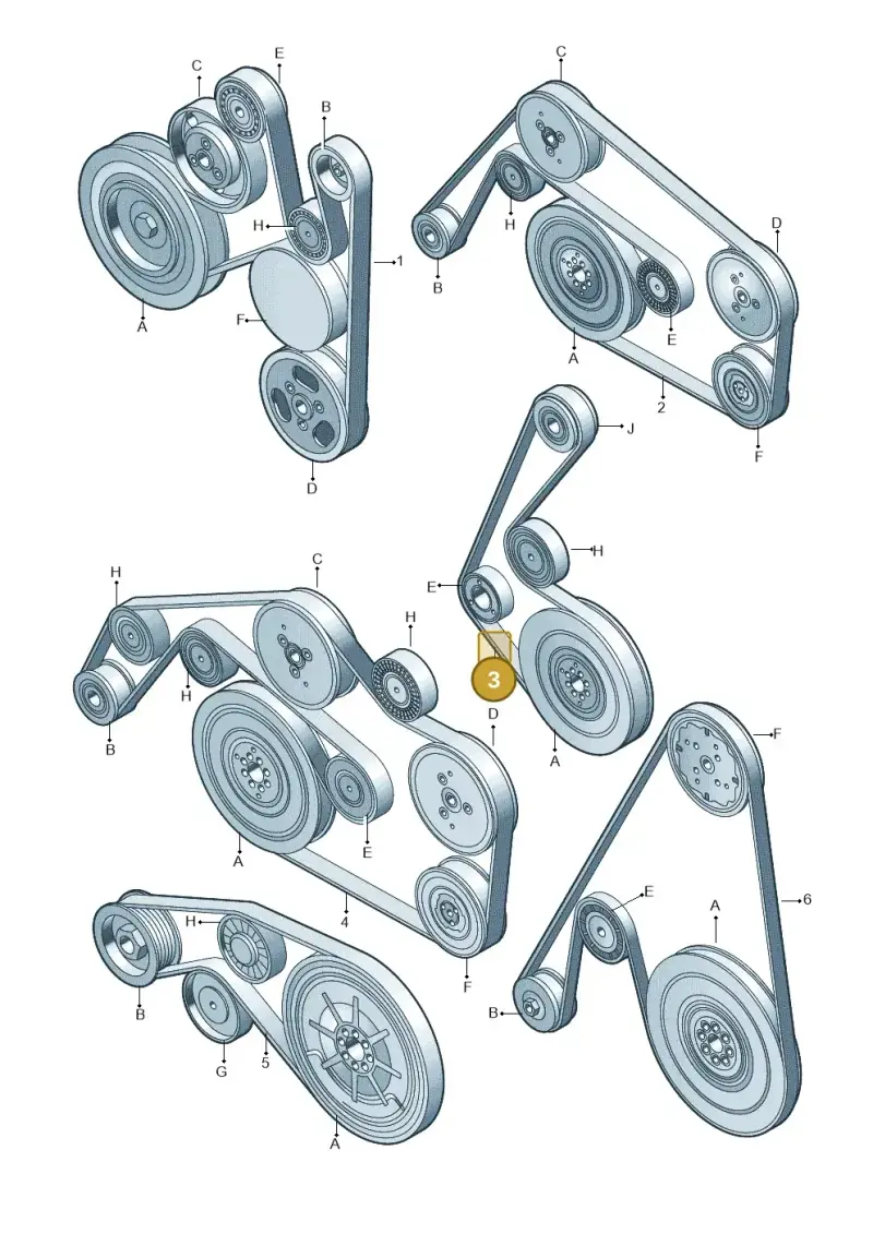 06E903137AB — Audi Q7 qu. 3.0 TDI (2009-2015) diagram 675903950, position 3