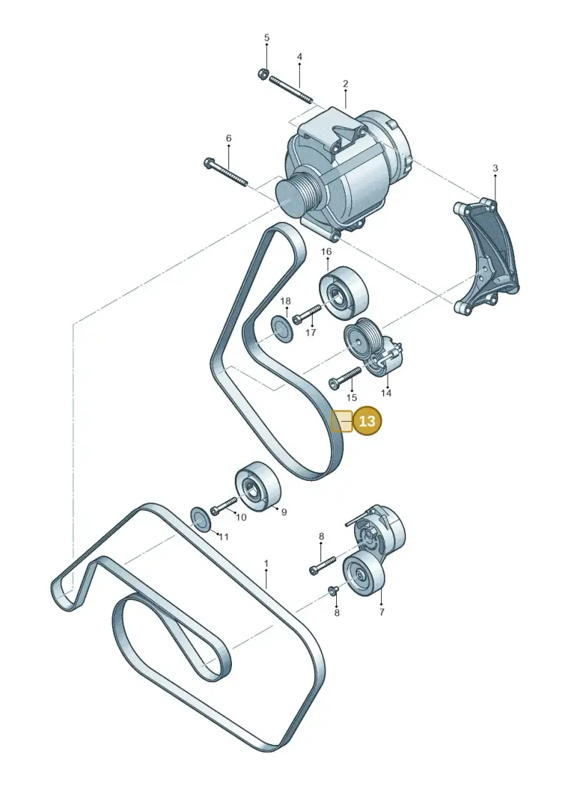 06E903137AB — Audi Q7 qu. 3.0 TDI (2015-2019) diagram 648903350, position 13