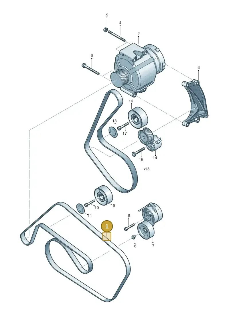 06E903137AE — Audi Q7 qu. 3.0 TDI (2009-2015) diagram 648903350, position 1