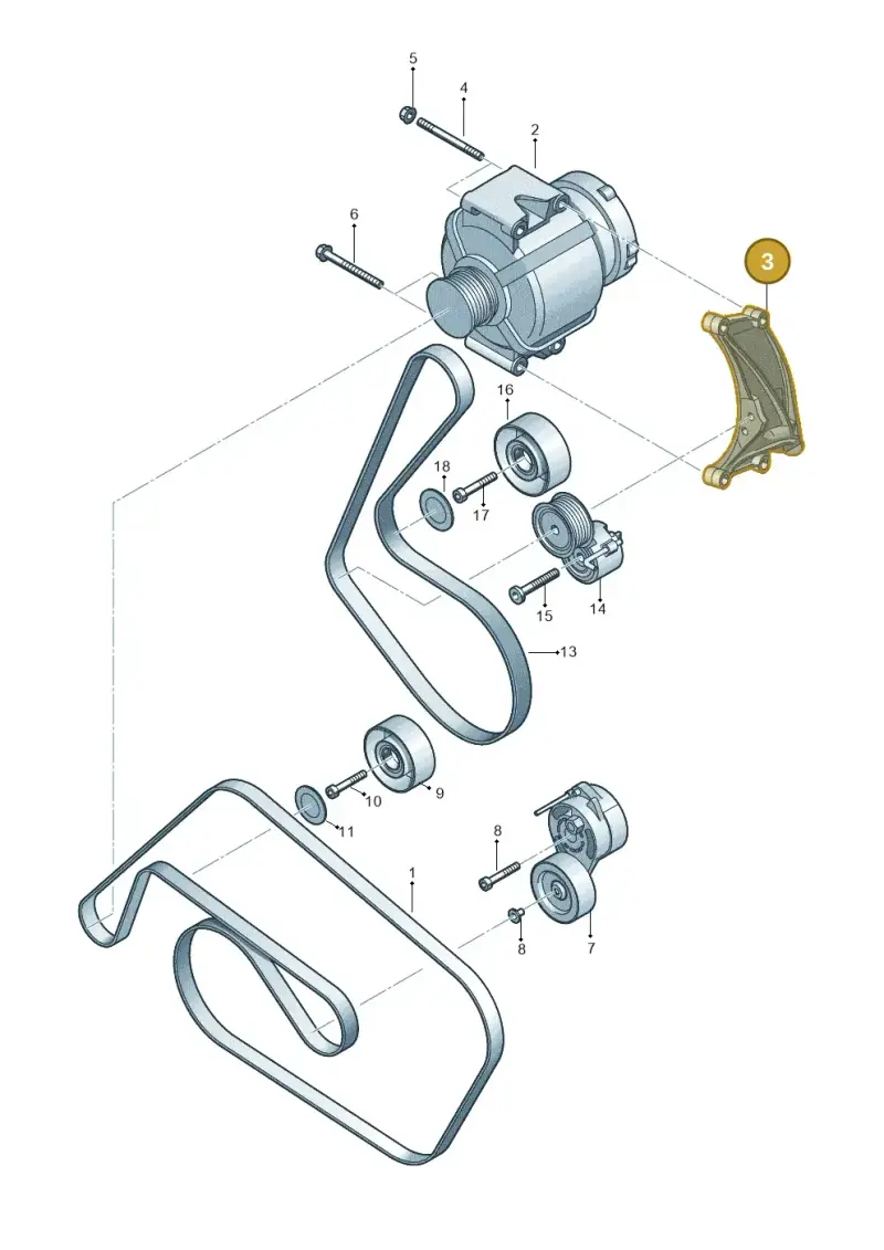 06E903143H — Audi Q7 qu. 3.0 TDI (2009-2015) diagram 648903350, position 3