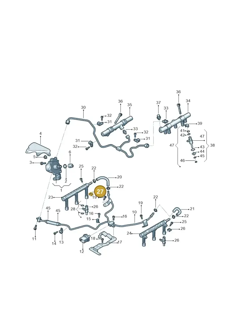06E906037B — Audi A6 1.8 (2015-2019) diagram 887133230, position 27
