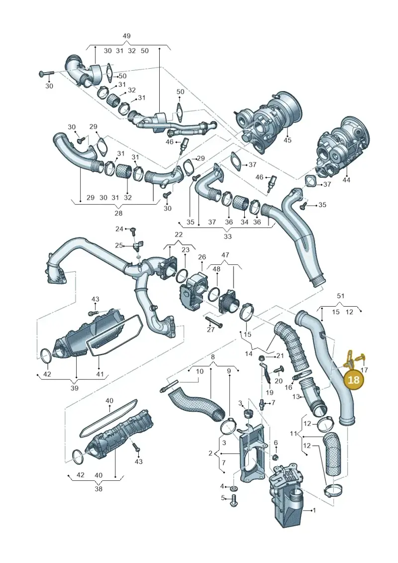06E906051AG — Audi RS4 Avant (2017-) diagram 847145500, position 18