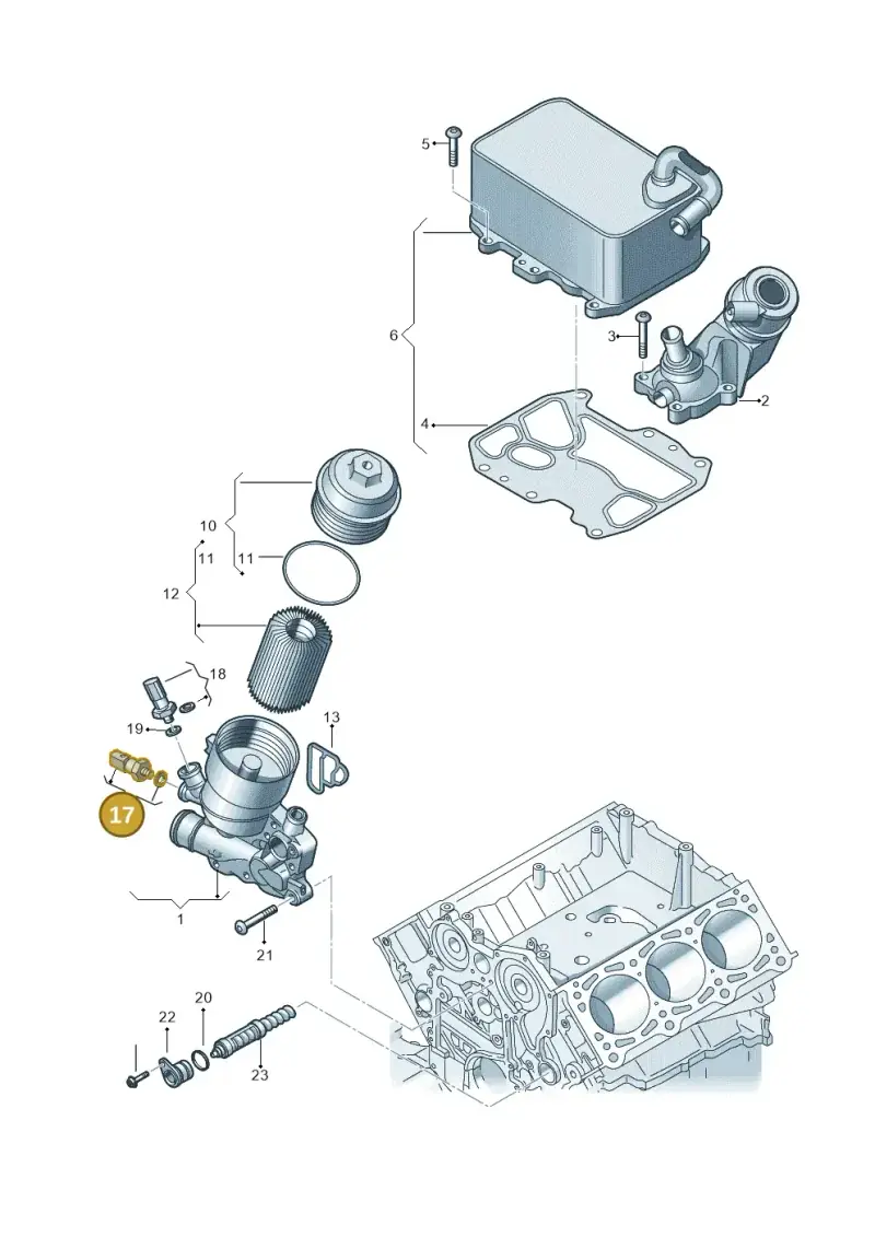 06E906054J — Audi A5 Cabrio 2.0 (2016-2018) diagram 848115056, position 17