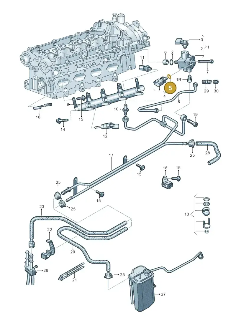06E906149B — Audi A4/S4 Cabrio./qu. 07> (2006-) diagram 412133450, position 5