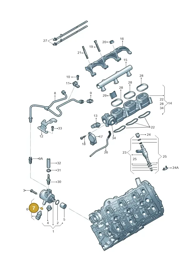 06E906149B — Audi A6 Av. qu. 3.0 (2012-2018) diagram 648133540, position 7