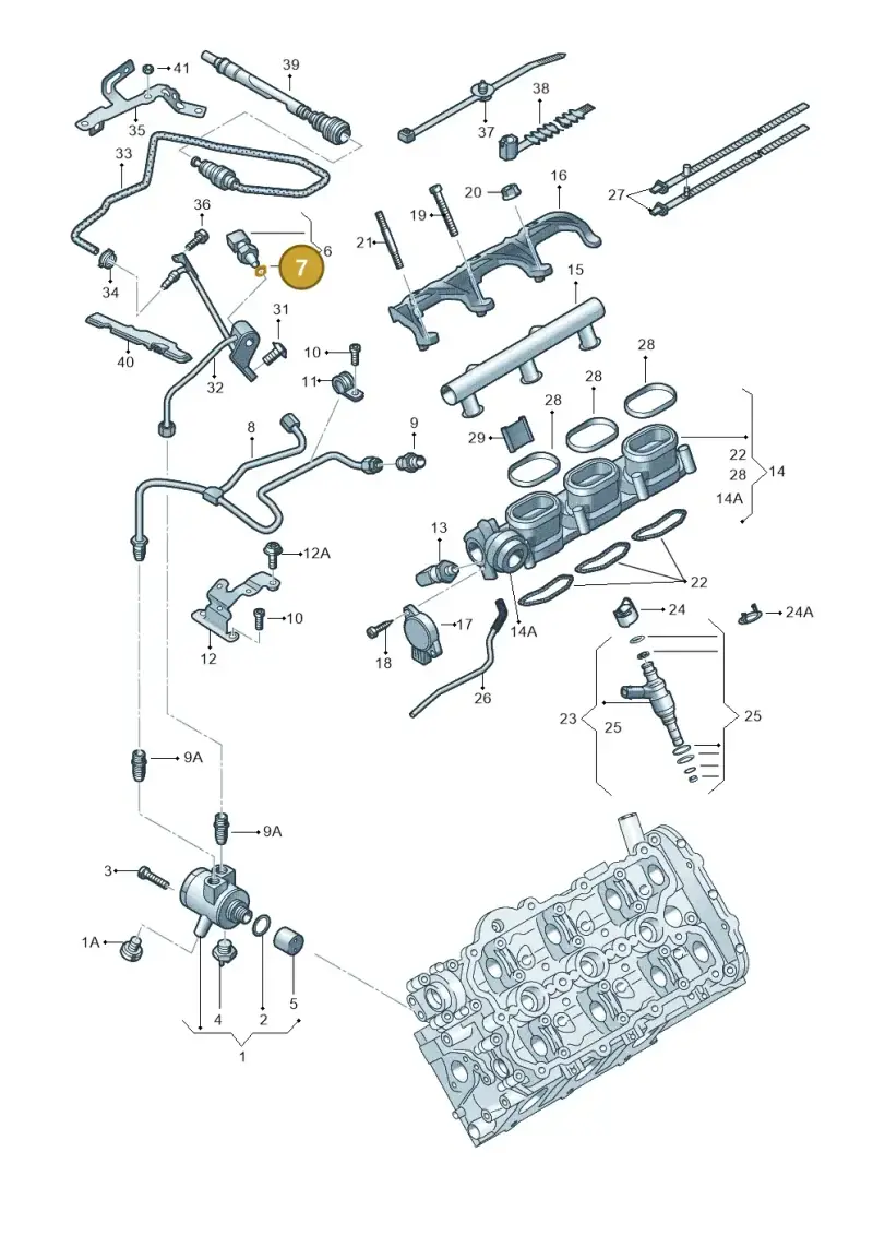 06E906149B — Audi Q7 qu. 3.0 TDI (2009-2015) diagram 675133240, position 7