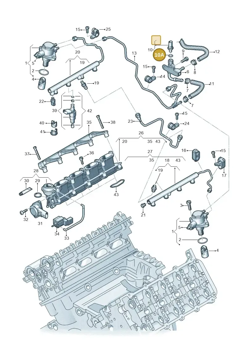 06E906149B — Audi RS4 Av. qu. 4.2 (2012-2015) diagram 695133300, position 10A