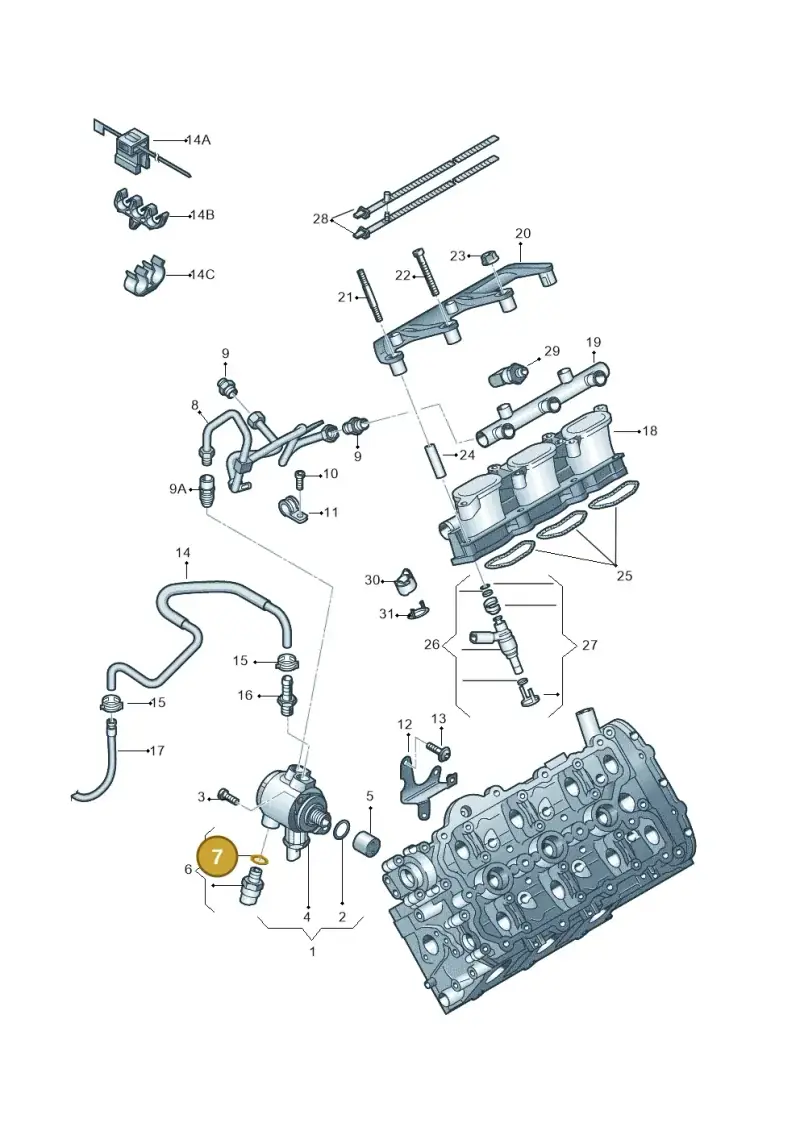 06E906149B — Audi A7 Sportback (2014-2018) diagram 448133730, position 7