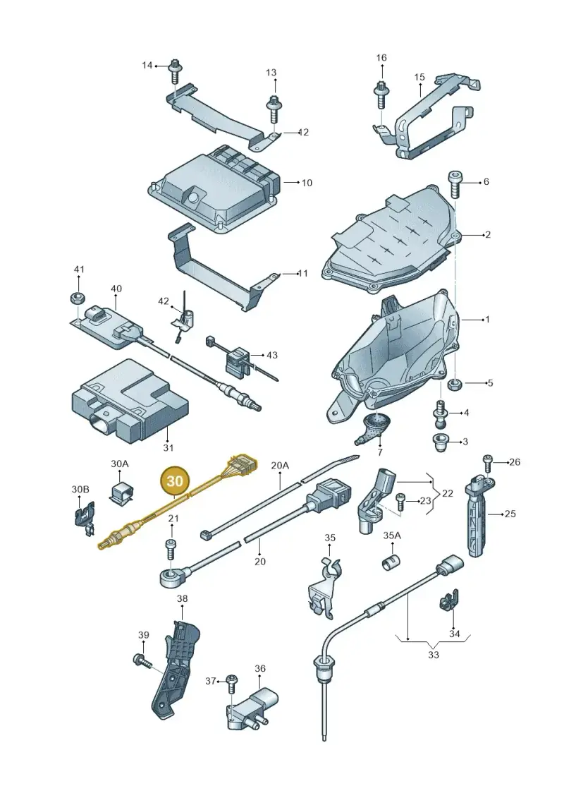 06E906265AB — Audi A6 L 2.0 (2011-2013) diagram 711906000, position 30