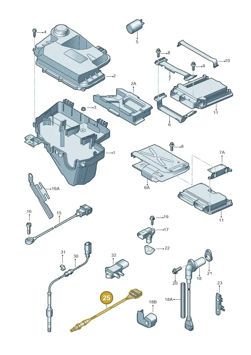 06E906265AJ — Audi A6 2.7 TDI (2008-2011) diagram 448906000, position 25