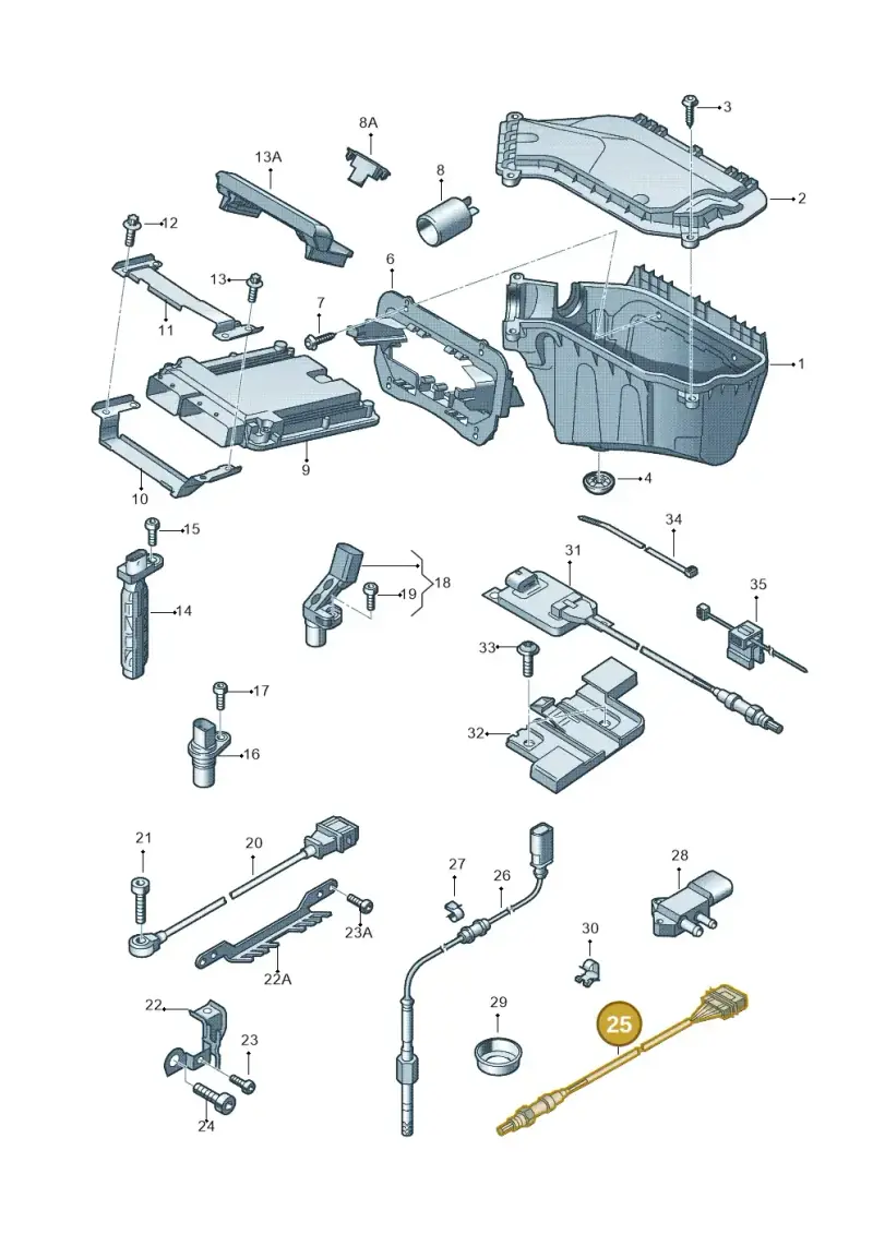 06E906265AJ — Audi Q5 qu. 2.0 TDI (2008-2012) diagram 620906000, position 25