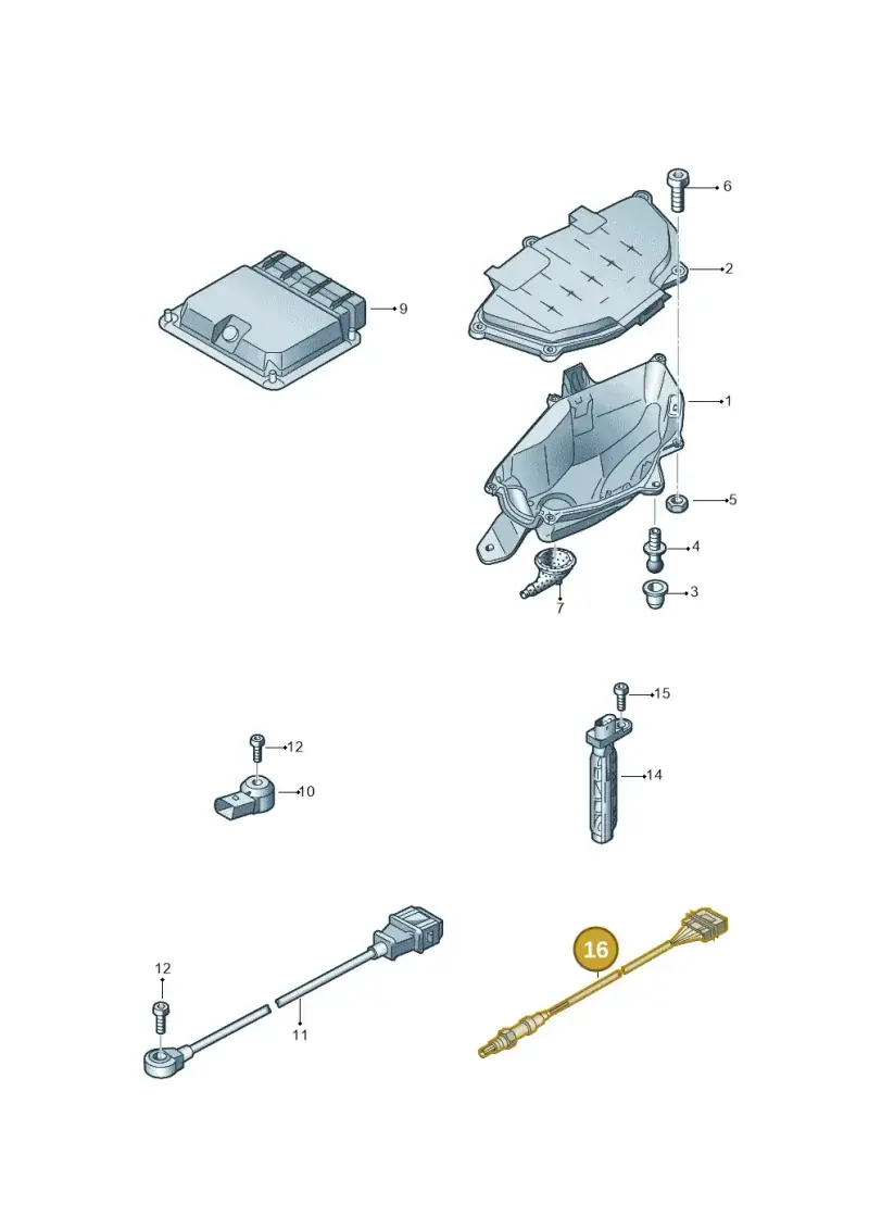 06E906265AJ — Audi A7 Sportback (2010-2015) diagram 758906000, position 16