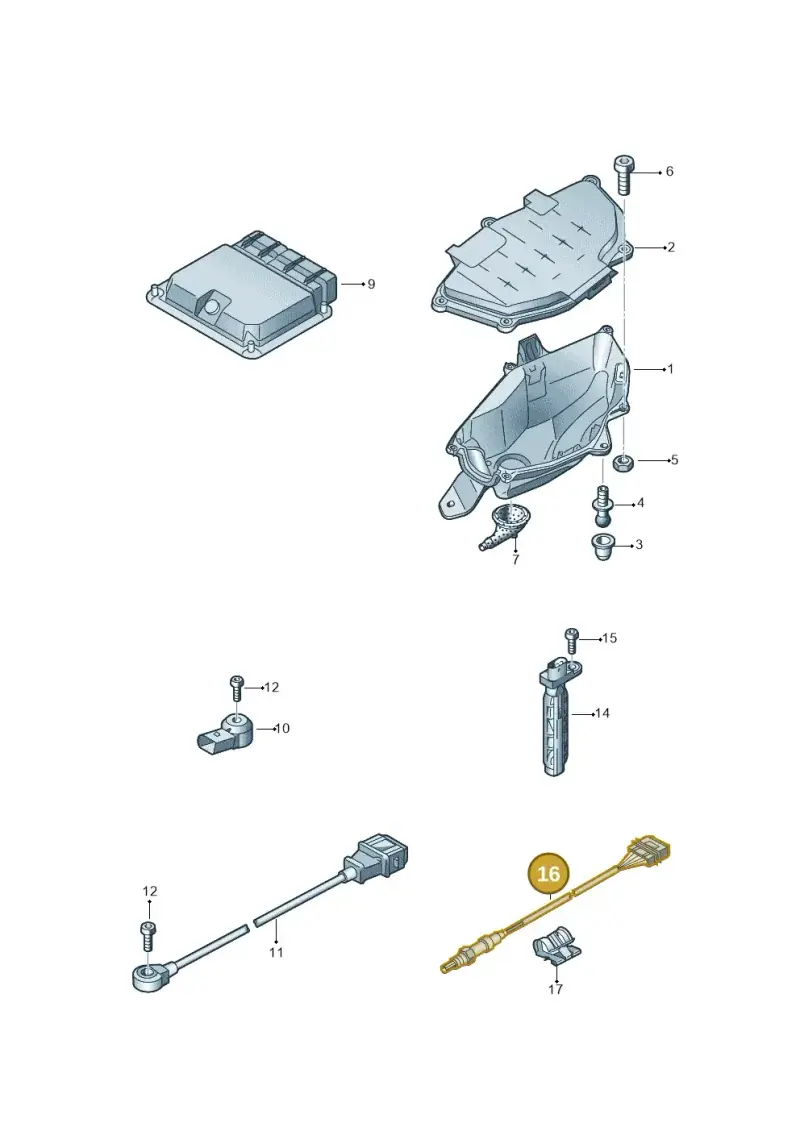 06E906265AJ — Audi A7 Sportback (2014-2018) diagram 788906000, position 16