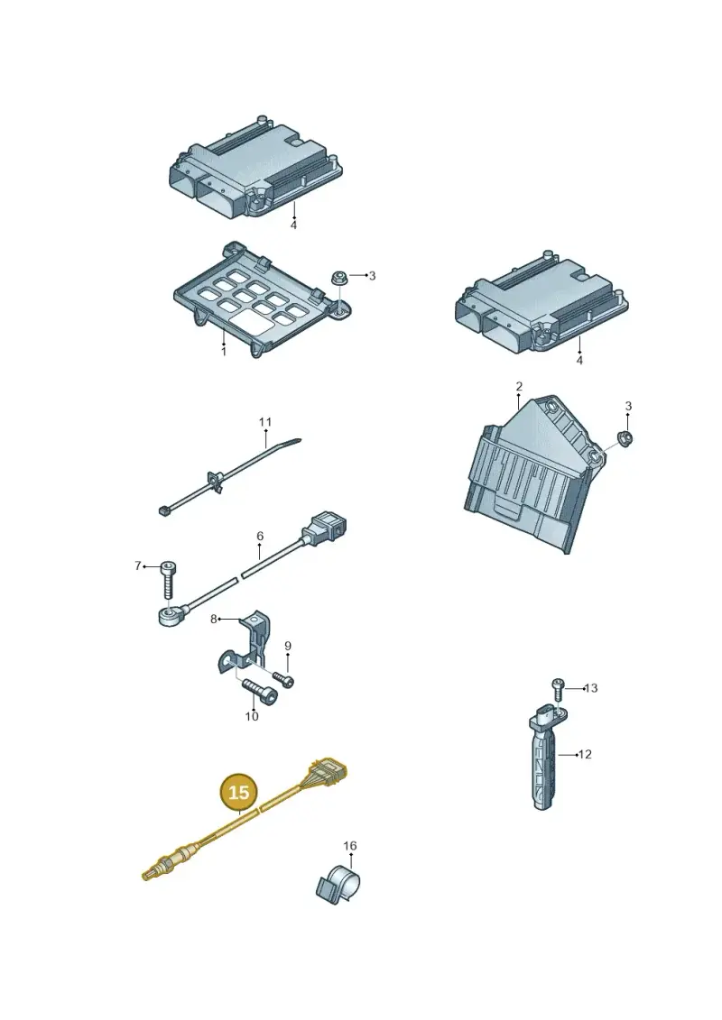 06E906265AK — Audi A8L qu. 3.0 TDI (2009-2014) diagram 696906000, position 15