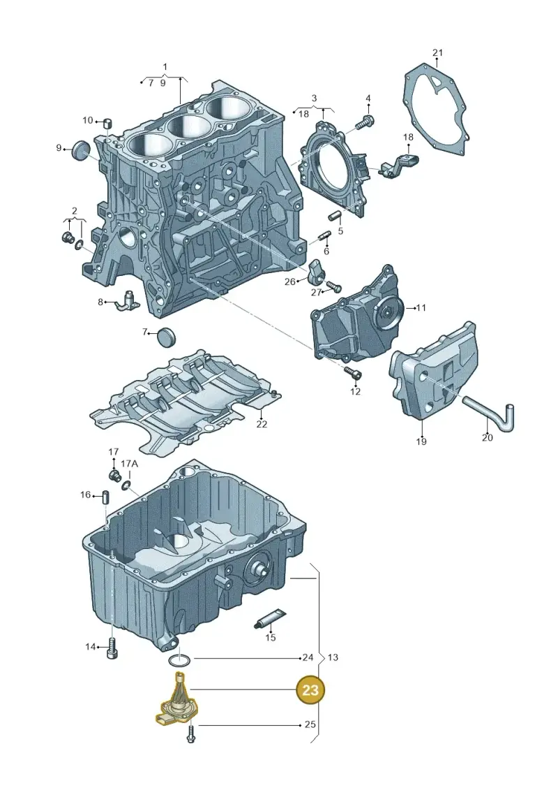 06E907660C — Audi A1 sportback 1.0 (2018-) diagram 803103010, position 23