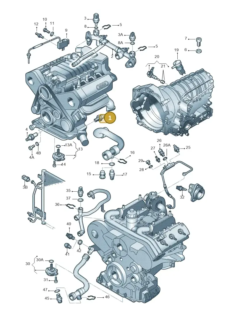 06E919081G — Audi A5 Cabrio 2.0 (2008-2012) diagram 260919700, position 1