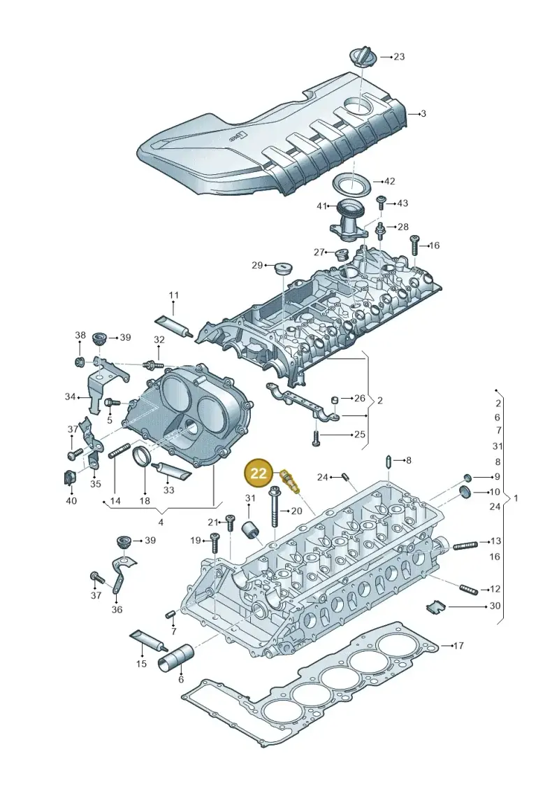06E919501D — Audi RSQ3 Sportback (2019-2024) diagram 898103300, position 22