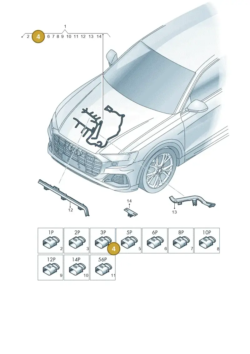 06E973703 — Audi Q8 Quattro 3,0 (2018-) diagram 429971460, position 4