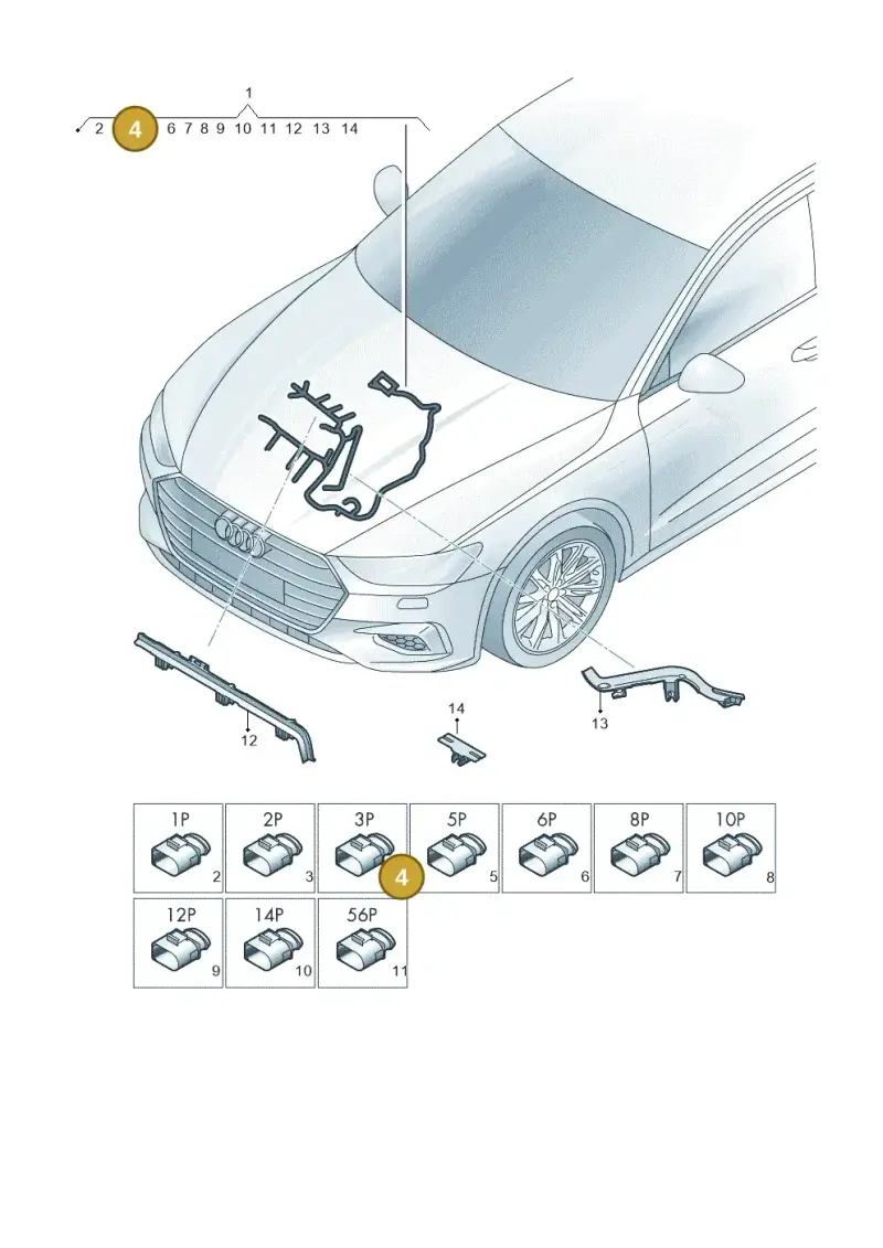 06E973703 — Audi A7 Sportback (2018-) diagram 435971450, position 4