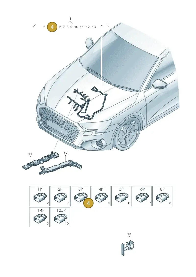 06E973703 — Audi A3 Sportback (2019-2021) diagram 596971260, position 4