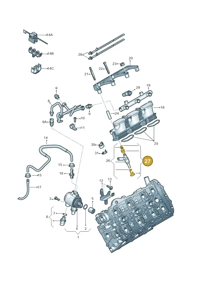 06E998907E — Audi A7 Sportback (2014-2018) diagram 448133730, position 27