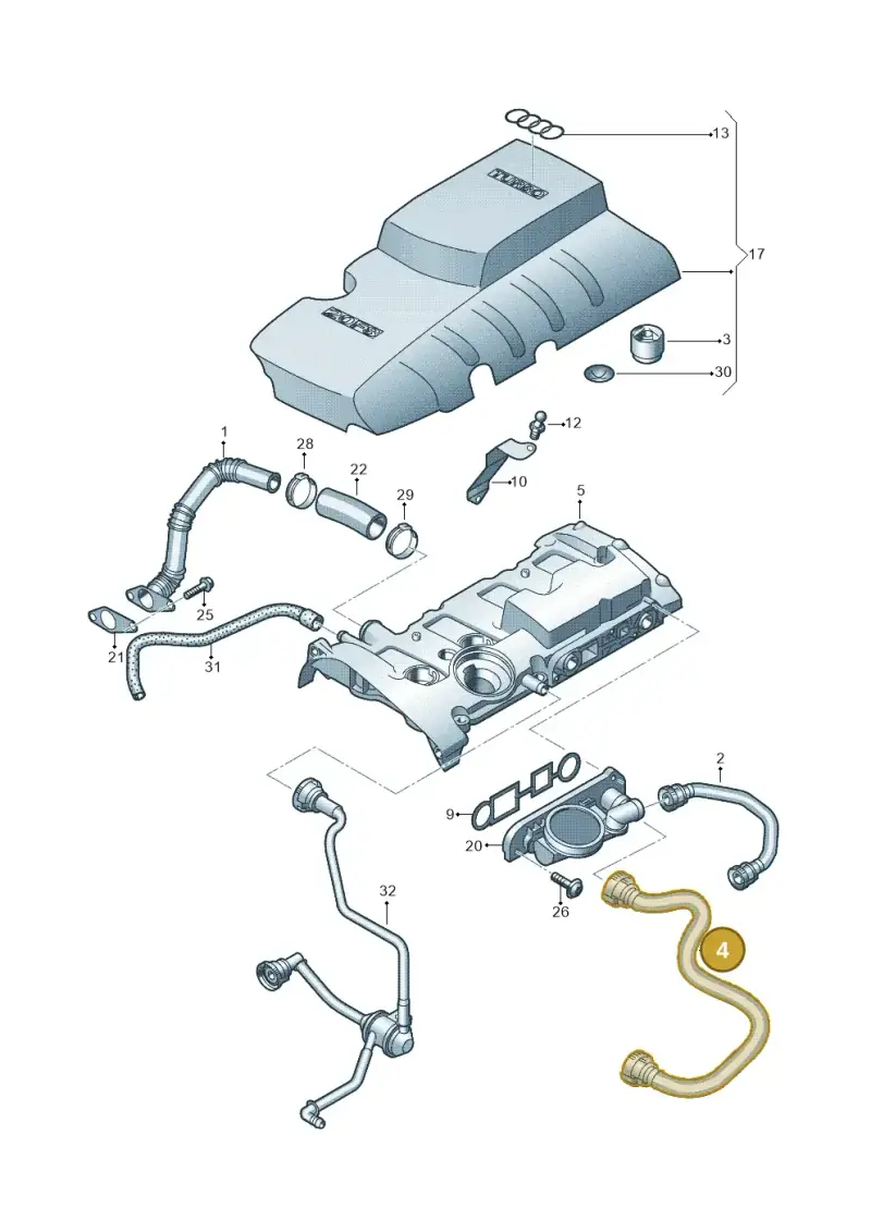 06F103221E — Audi A1 Sportback (2010-2015) diagram 454103770, position 4