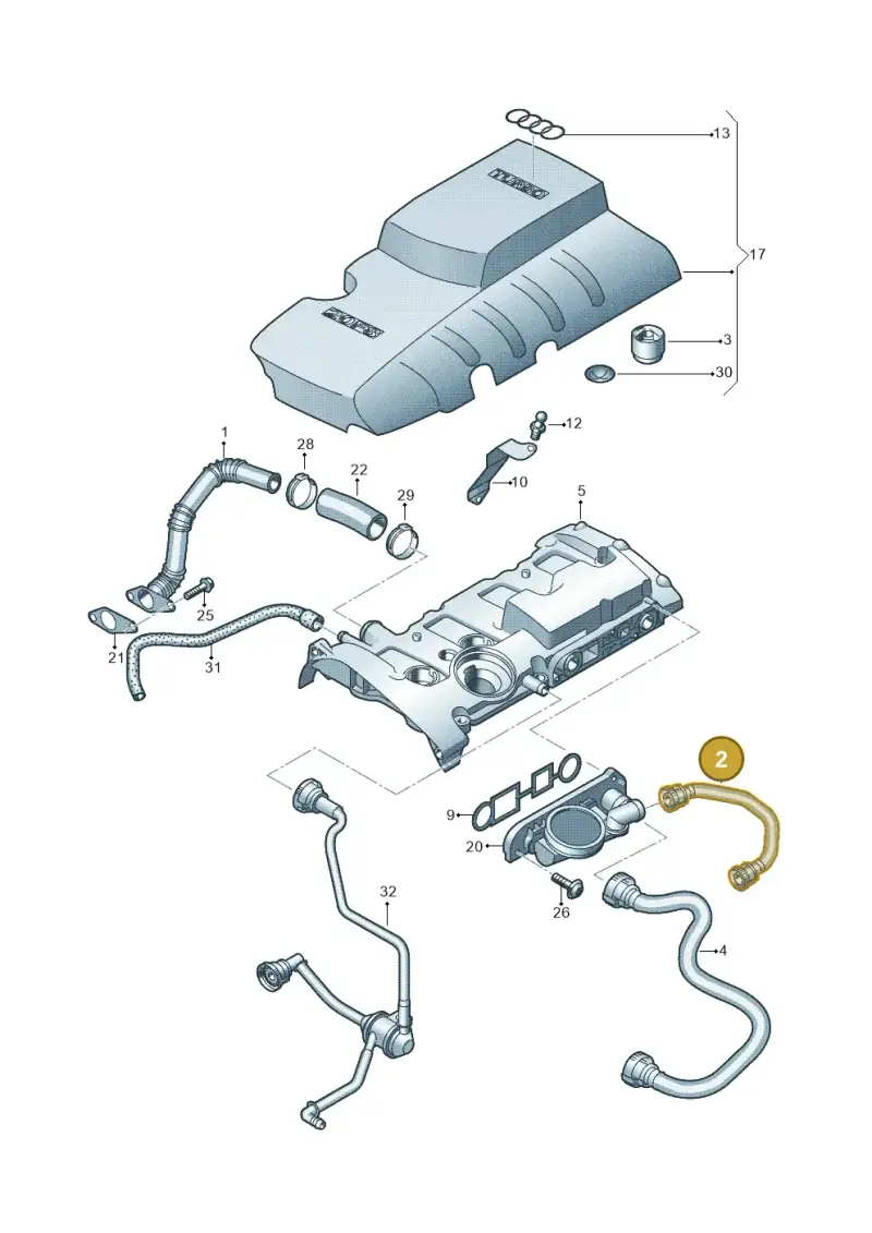 06F103221H — Audi TTS Coupe 2.0 (2010-2014) diagram 454103770, position 2