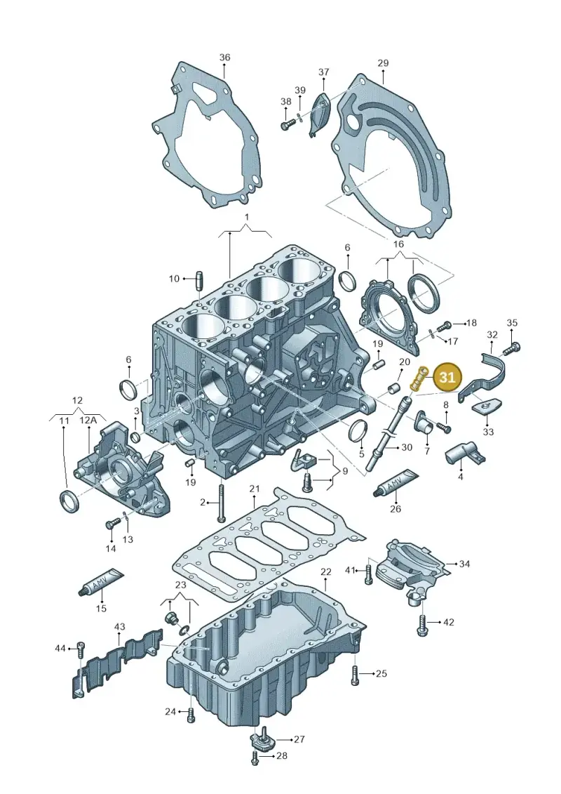 06F103663J — Audi A3/S3/Sportb./qu. 08 (2007-) diagram 249103150, position 31