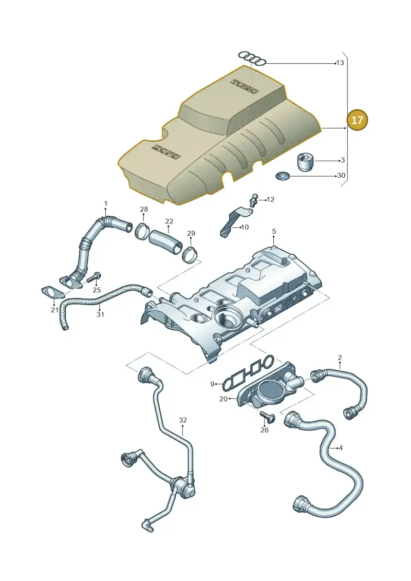 06F103925J — Audi A1 Sportback (2010-2015) diagram 454103770, position 17