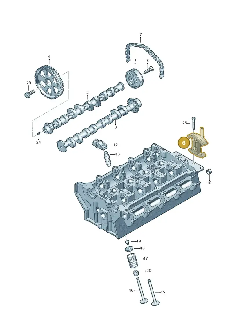 06F109217A — Audi A1 Sportback (2010-2015) diagram 249109320, position 6