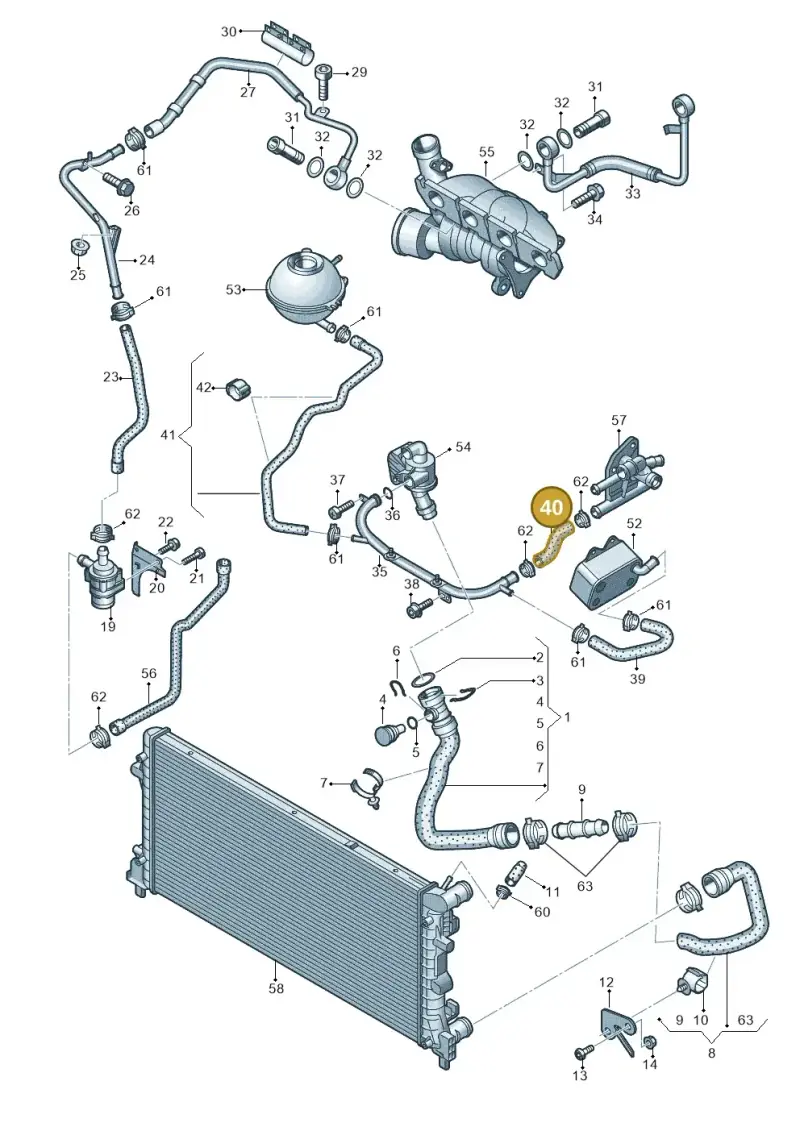 06F121056C — Audi A1 Sportback (2010-2015) diagram 708121500, position 40