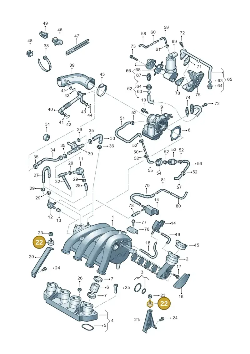 06F121273 — Audi A4/S4/Av./qu.     05> (2005-) diagram 249133100, position 22