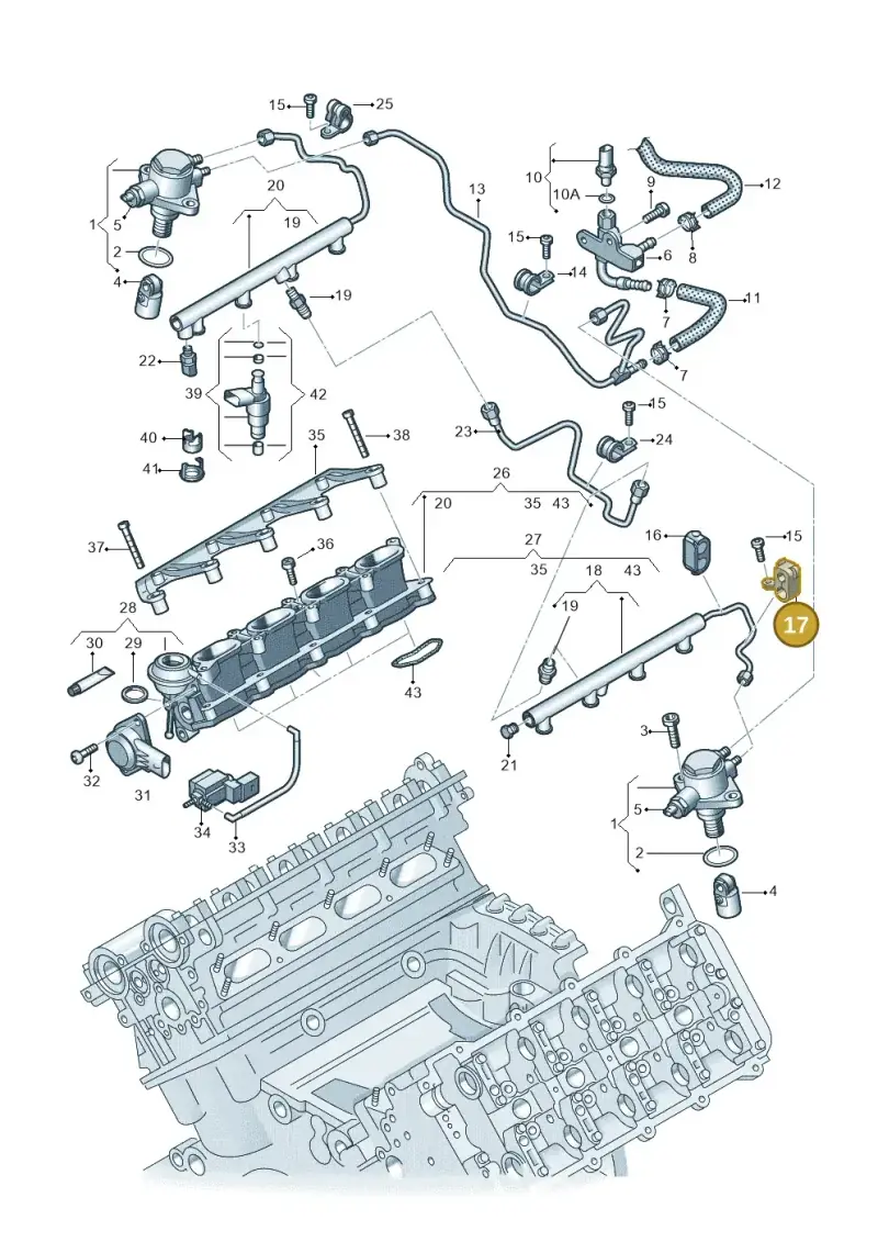 06F130401A — Audi RS4 Av. qu. 4.2 (2012-2015) diagram 695133300, position 17