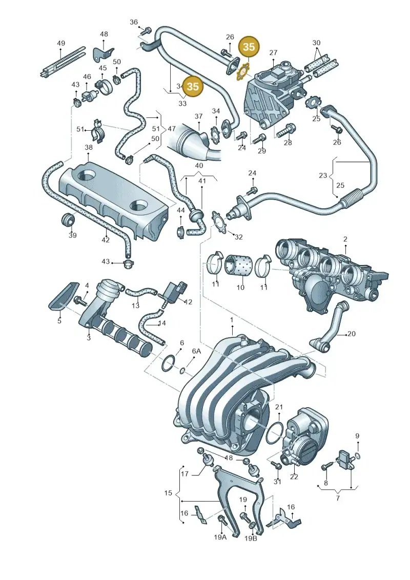 06F131547A — Audi A3/S3/Sportb./qu. 08 (2007-) diagram 412133170, position 35