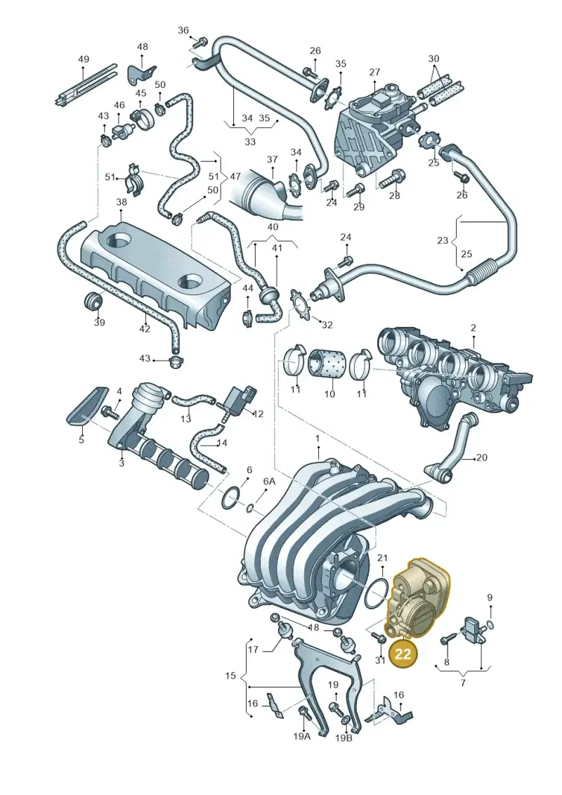 06F133062 — Audi A3/S3/quattro (2005-2007) diagram 412133170, position 22