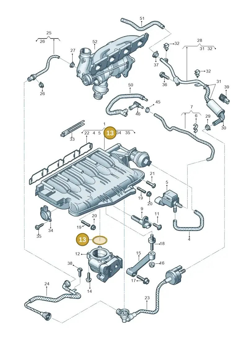 06F133073D — Audi Q5 qu. 2.0 TDI (2012-2017) diagram 647133380, position 13