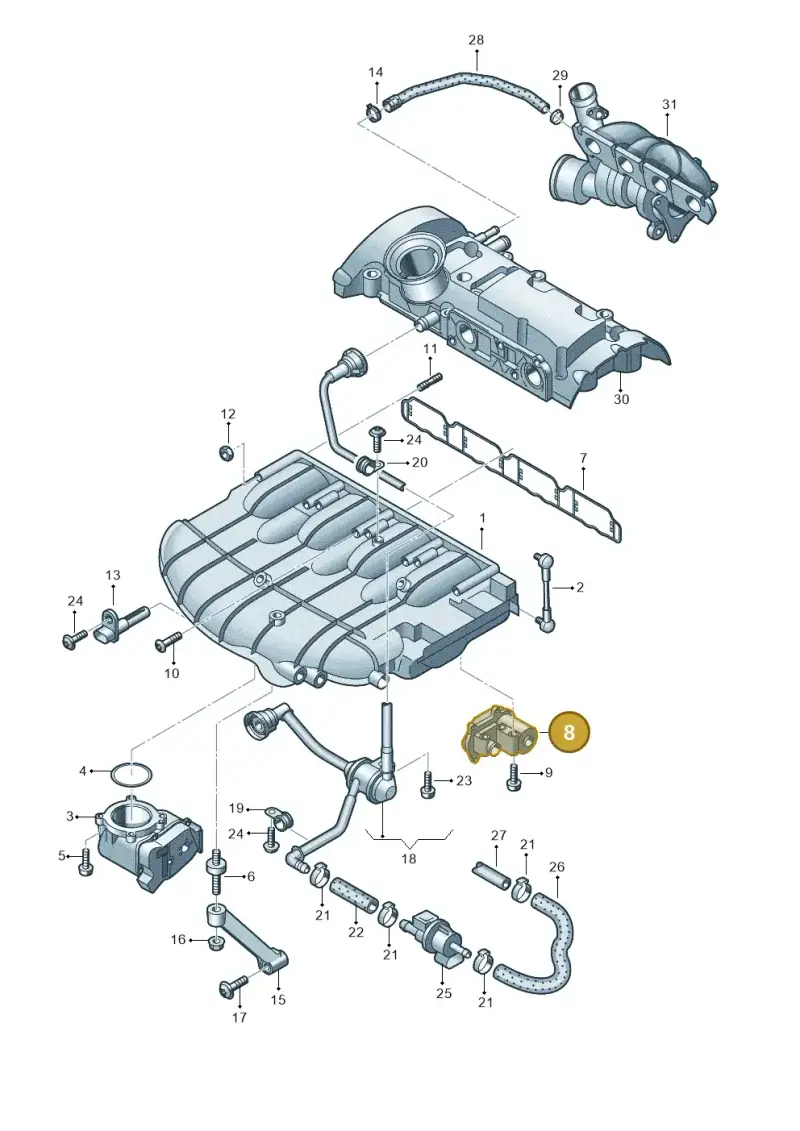 06F133482E — Audi A1 Sportback (2010-2015) diagram 420133350, position 8