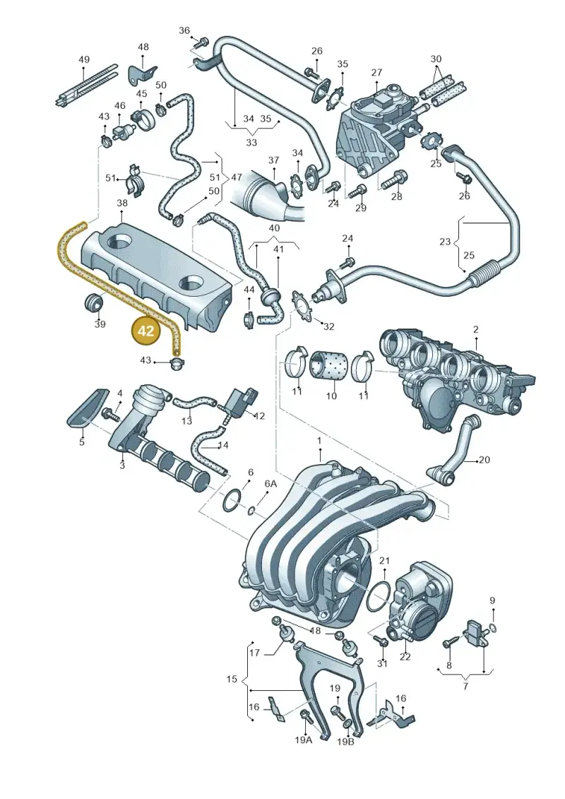 06F133518A — Audi A3/S3/Sportb./qu. 08 (2007-) diagram 412133170, position 42