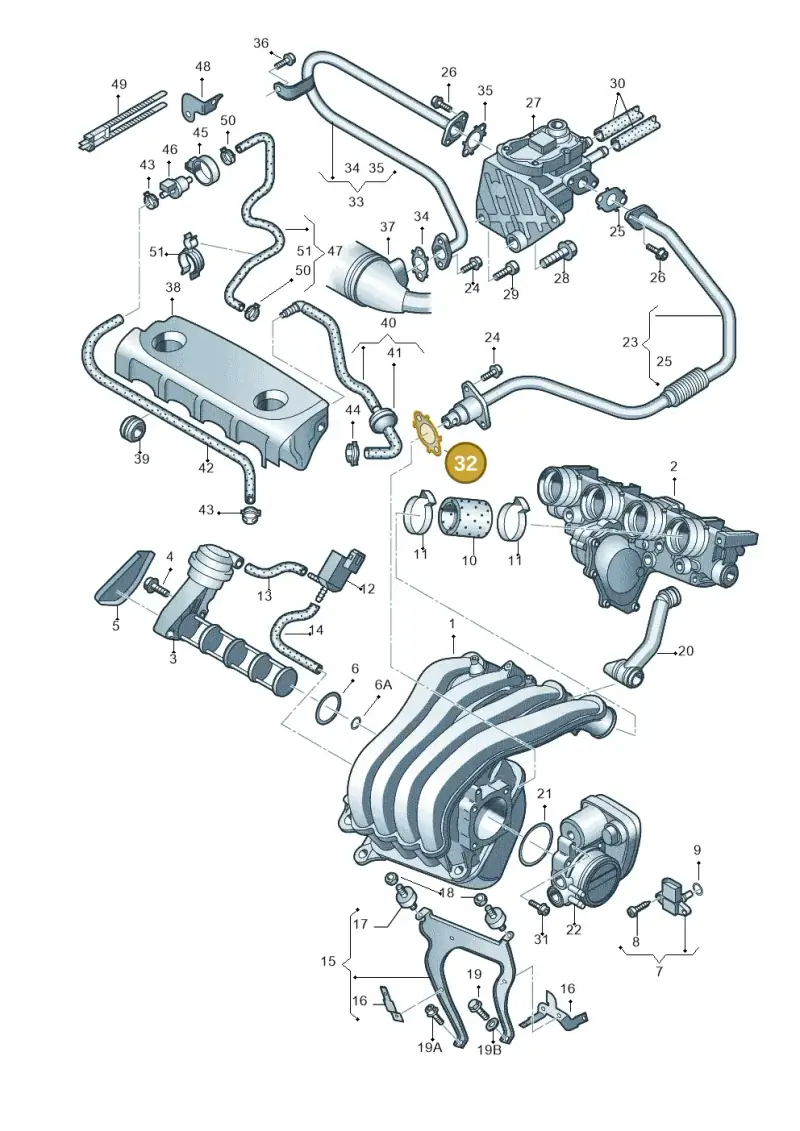 06F133557 — Audi A3/S3/Sportb./qu. 08 (2007-) diagram 412133170, position 32