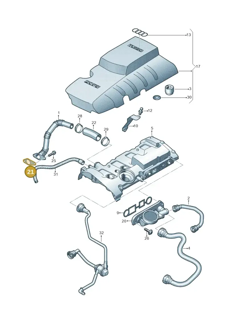 06F145757F — Audi A1 Sportback (2010-2015) diagram 454103770, position 21