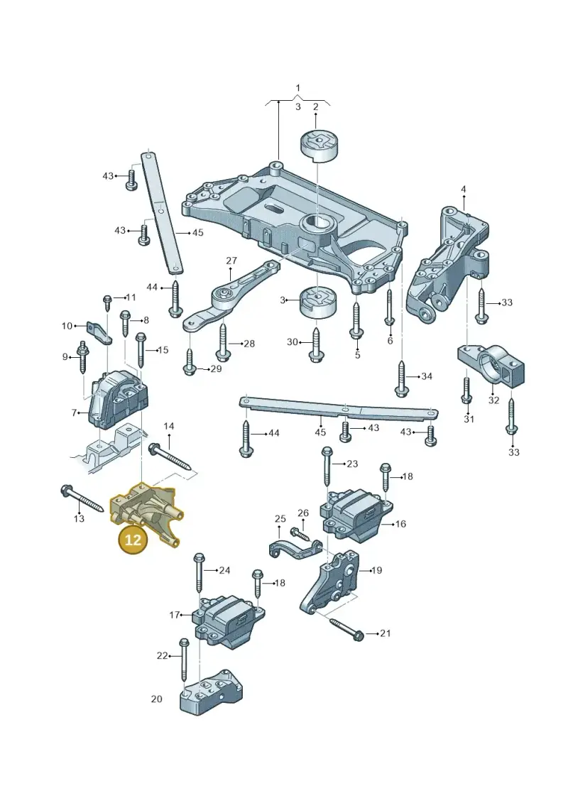 06F199207P — Audi A3/S3/quattro (2005-2007) diagram 412199000, position 12