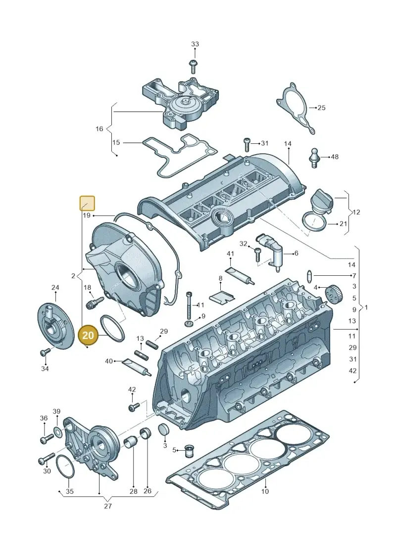 06H103483D — Audi TTS Coupe 2.0 (2010-2014) diagram 670103200, position 20