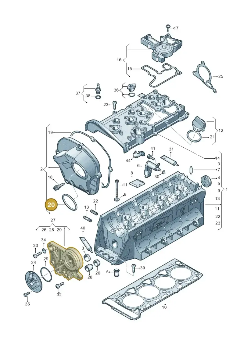 06H103483D — Audi A8L qu. 3.0 TDI (2013-2018) diagram 717103170, position 20