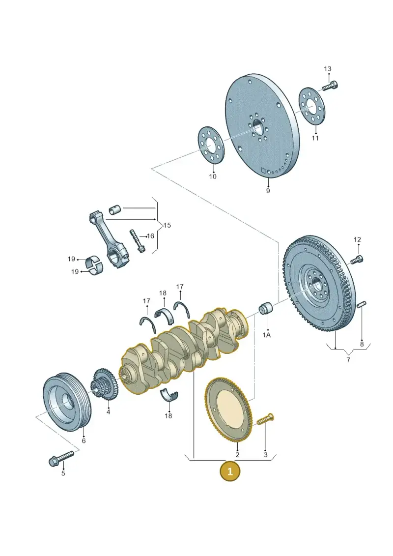 06H105021M — Audi Q3 2.0 TDI (2014-2019) diagram 627105150, position 1