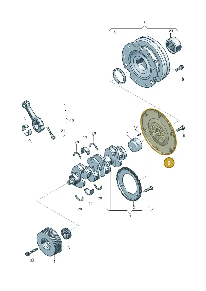 06H105323K — Audi A5 Sportback (2011-2017) diagram 647105050, position 9