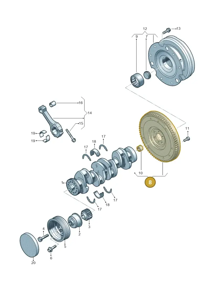 06H105323R — Audi A6 qu. 3.0 tdi (2014-2018) diagram 725105500, position 8