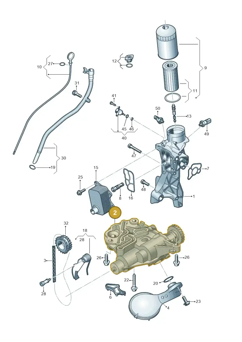 06H115105GE — Audi A3 Sportback (2019-2021) diagram 596115022, position 2