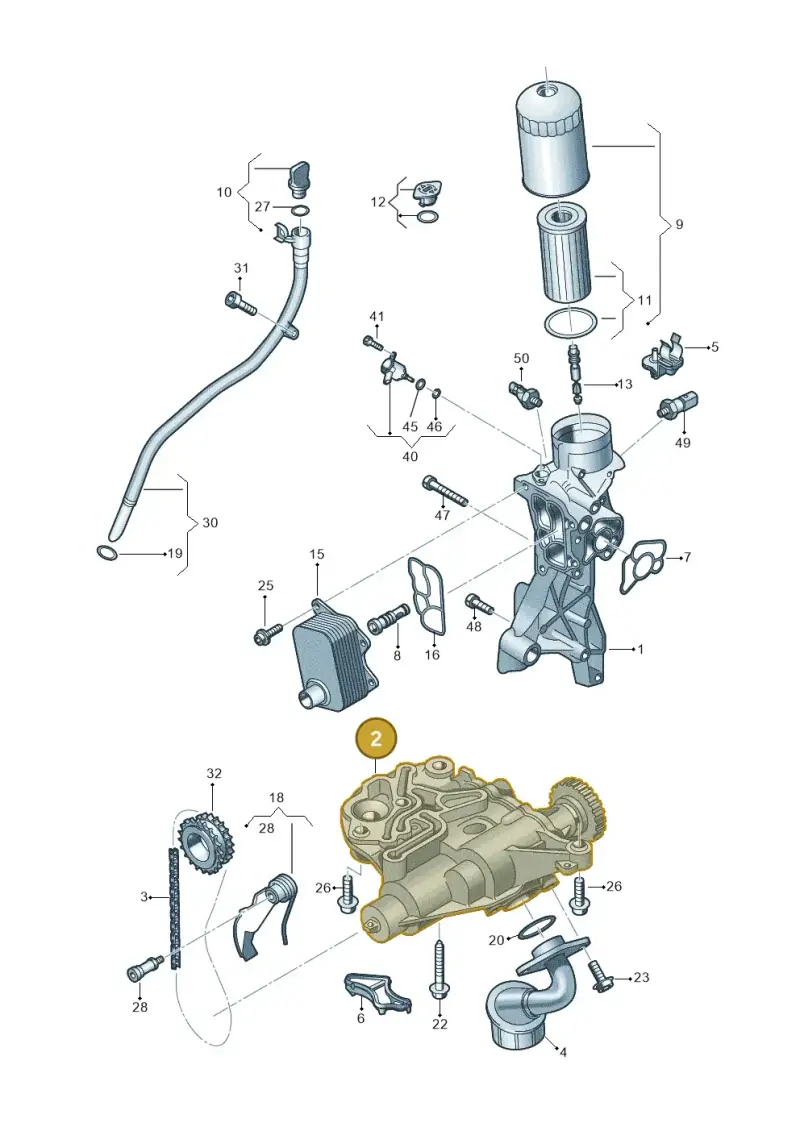 06H115105GE — Audi Q8 Quattro 3,0 (2018-) diagram 849115015, position 2