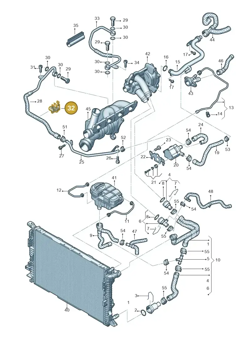 06H115261H — Audi A6 2.0 tdi (2010-2015) diagram 717121350, position 32